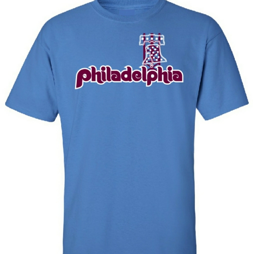 Philadelphia Phillies Style Liberty Custom Art Tee Shirt Plus Sizes
